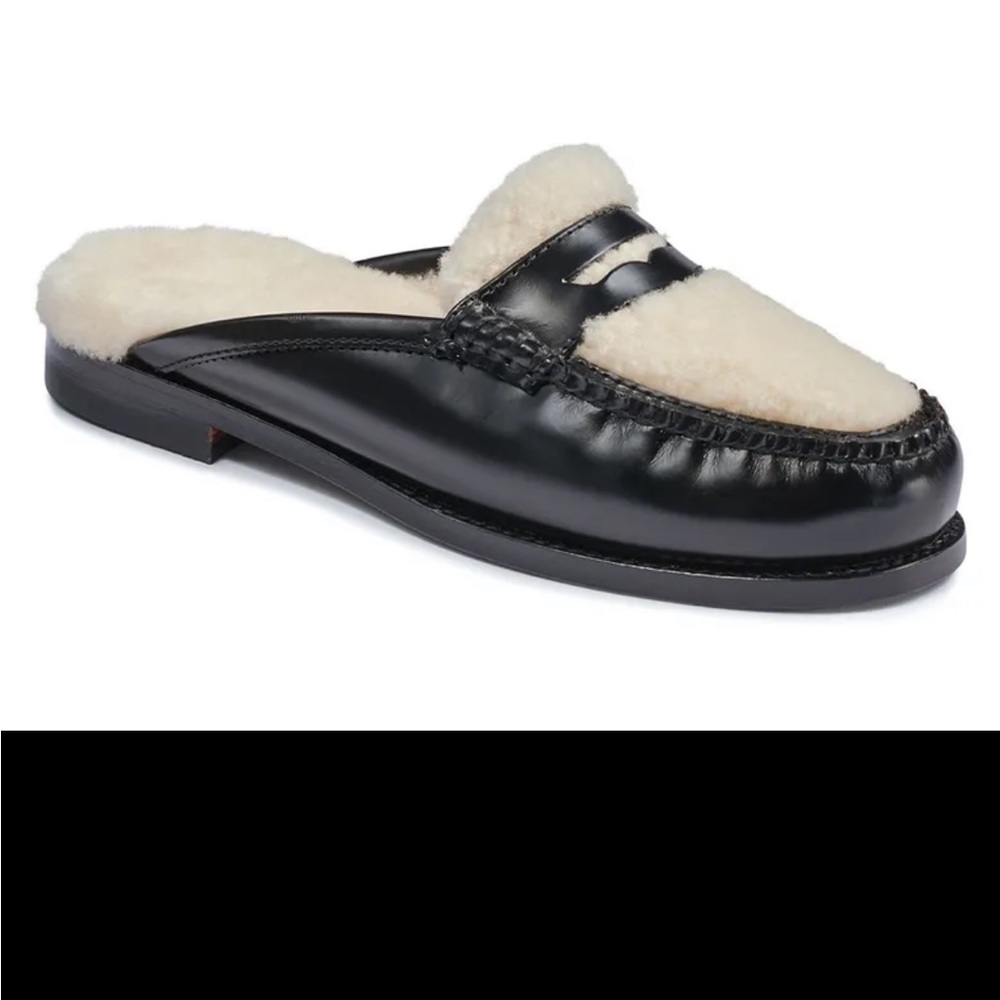 G.H. Bass Originals & Co. Genuine Shearling Loafer Mule Leather Weejuns